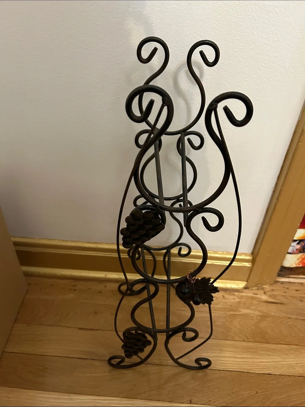Black Wrought Iron Decorative Wine Rack